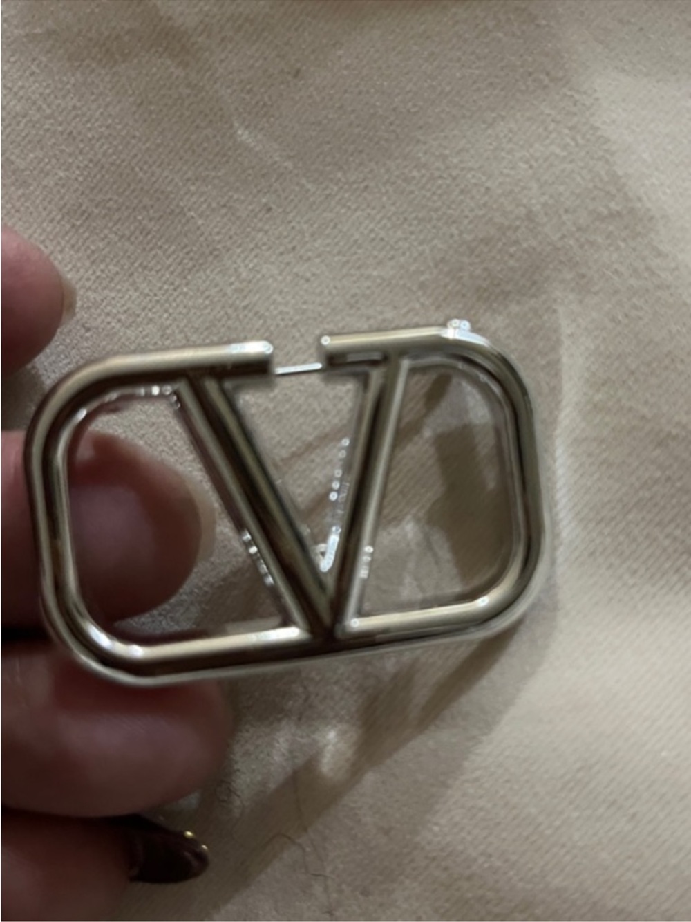 Designer-Inspired Silver Tone V Logo Brooch - Women Jewelry Brooches